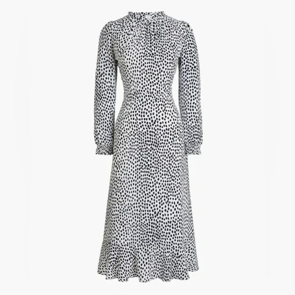 NWT J Crew Leopard Peasant Dress Size 14